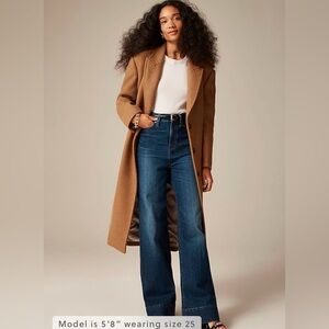 NWT J Crew Denim Trouser in 1996 semi-stretch size 28 wide leg jeans